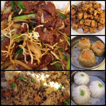 Ginger Café - Our late lunch meal. Good portions. Mongolian beef (mild) combination fried rice, crispy tofu (mild) sui mai & crab dumplings. - Chinese Near Me - Sunnyvale, California