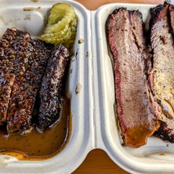 Blue Oak Brewing Company - Picos bbq 2 meat plate - ribs and brisket