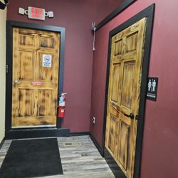 Iron Born Bistro - Restrooms are in the back - cool wood work