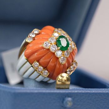 Rick Shatz - David Webb coral white enamel ring. - Jewelry Near Me - New York, New York Rick Shatz - David Webb coral white enamel ring. - Jewelry Near Me - New York, New York