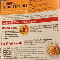 Go Hun Thai Take Away - Lunch Menu