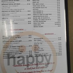 Happy All-Day Breakfast & Lunch - Menu Feb 2025