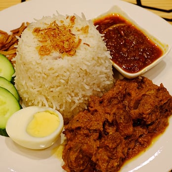 Cafe Rasa Malaysia - nasi lemak with beef rendang @Cafe Rasa Malaysia - Malaysian Near Me - London, XGL
