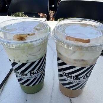 Better Buzz Coffee - Iced Matcha & an Iced cookie butter latte - Coffee & Tea Near Me - Upland, California Better Buzz Coffee - Iced Matcha & an Iced cookie butter latte - Coffee & Tea Near Me - Upland, California