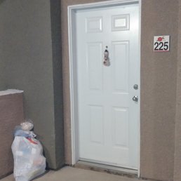 This tenant leaves trash outside, overnight, at least three times a week. The office has been notified, nothing changes.