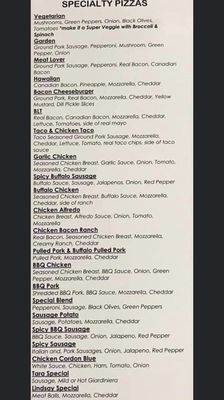 Menu photo 4 Top Hat Pizza Moline, IL