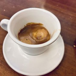 Gino's Restaurant - 10/9/26 - double espresso with schiuma