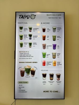 Menu photo 1 TAIYO MATCHA Jacksonville, FL Menu photo 1 TAIYO MATCHA Jacksonville, FL