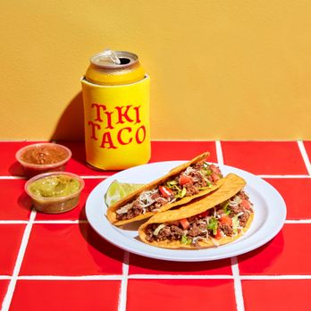 Tiki Taco - a plate of tacos and a can of beer - Tacos Near Me - Kansas City, Missouri