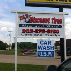 E&S Tire Shop - The sign, right next to Dollar General sign next door