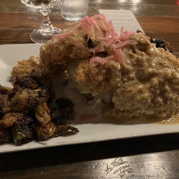 The Ordinary Pub - Southern fried bison with smashed potatoes and brussels sprouts. - Gastropubs Near Me - Savannah, Georgia The Ordinary Pub - Southern fried bison with smashed potatoes and brussels sprouts. - Gastropubs Near Me - Savannah, Georgia