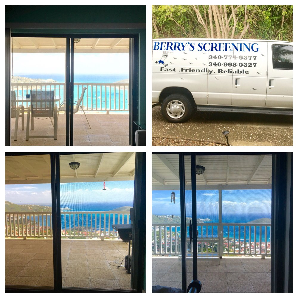 Berry's Screening - Our fixed/ new screen doors! Mosquitos stay out! - Windows Installation Near Me - St. Thomas, Virgin Islands