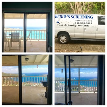 Berry's Screening - Our fixed/ new screen doors! Mosquitos stay out! - Windows Installation Near Me - St. Thomas, Virgin Islands