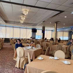 There are a few different dinning areas, but the famously large one was being used for an event