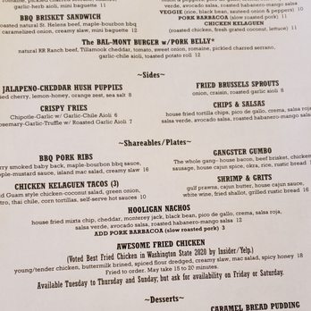 S/T Hooligan's - Menu - Cajun/Creole Near Me - Seattle, Washington
