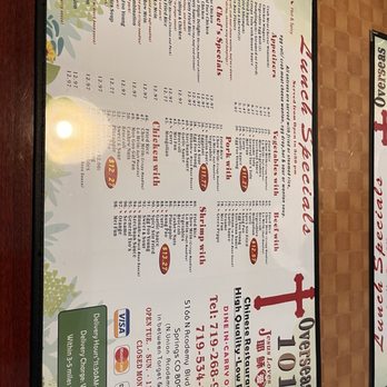Overseas 101 - Lunch menu - Chinese Near Me - Colorado Springs, Colorado Overseas 101 - Lunch menu - Chinese Near Me - Colorado Springs, Colorado