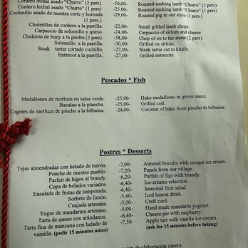 El Senador - La Taberna de Cascajares - Entree Menu - Spanish Near Me - Madrid, M