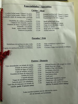 Menu photo 5 El Senador - La Taberna de Cascajares Madrid, M