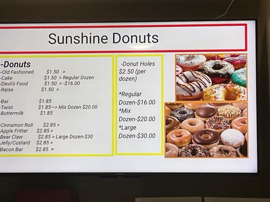 Menu photo 5 Sunshine Donuts & Cafe Placerville, CA Menu photo 5 Sunshine Donuts & Cafe Placerville, CA