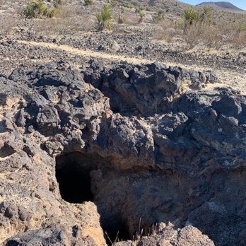 Mojave Lava Tubes - Double holes that you will pass on your left-hand side - Hiking Near Me - Baker, California