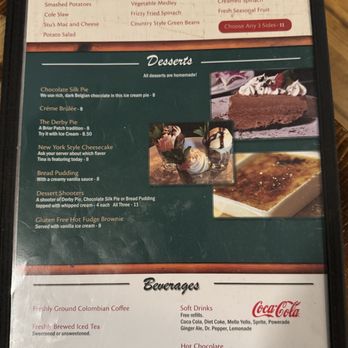 Briar Patch Restaurant - Menu - Sides, Desserts, & Beverages - American Near Me - Amherst, Virginia