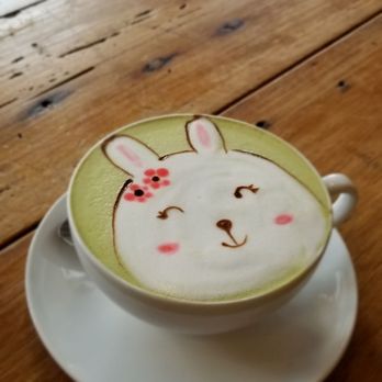 Himalayan Coffee House - Matcha late with the cutest art! They have a bunch of milk substitutes which is great for me! - Coffee & Tea Near Me - Toronto, Ontario