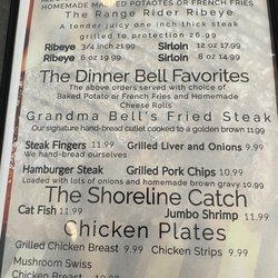 Dinner Bell Restaurant - Menu