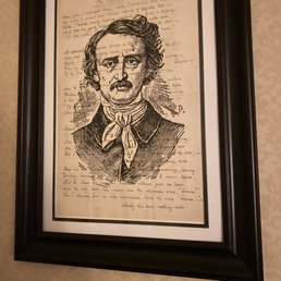 Some artwork in our room of Edgar Allen Poe. Some artwork in our room of Edgar Allen Poe.