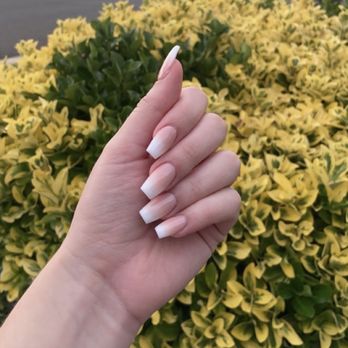 Envy Nails & Spa - Nude to white ombré, coffin shape, acrylic nails. - Nail Salons Near Me - Warrenton, Virginia Envy Nails & Spa - Nude to white ombré, coffin shape, acrylic nails. - Nail Salons Near Me - Warrenton, Virginia