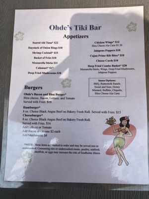 Menu photo 1 The Tiki Bar Saint Germain, WI Menu photo 1 The Tiki Bar Saint Germain, WI