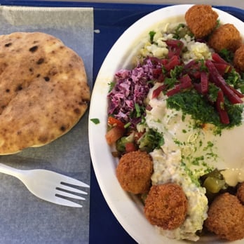 Falafel Stop - Falafel and all the trimmings on the falafel plate. Less than $7 a plate!! - Falafel Near Me - Sunnyvale, California