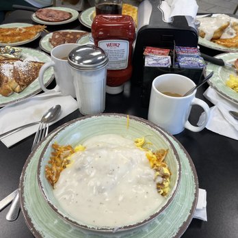 Buttered Biscuit - Breakfast bowl with hash browns, eggs, sausage and gravy ! - Breakfast & Brunch Near Me - Waynesville, North Carolina