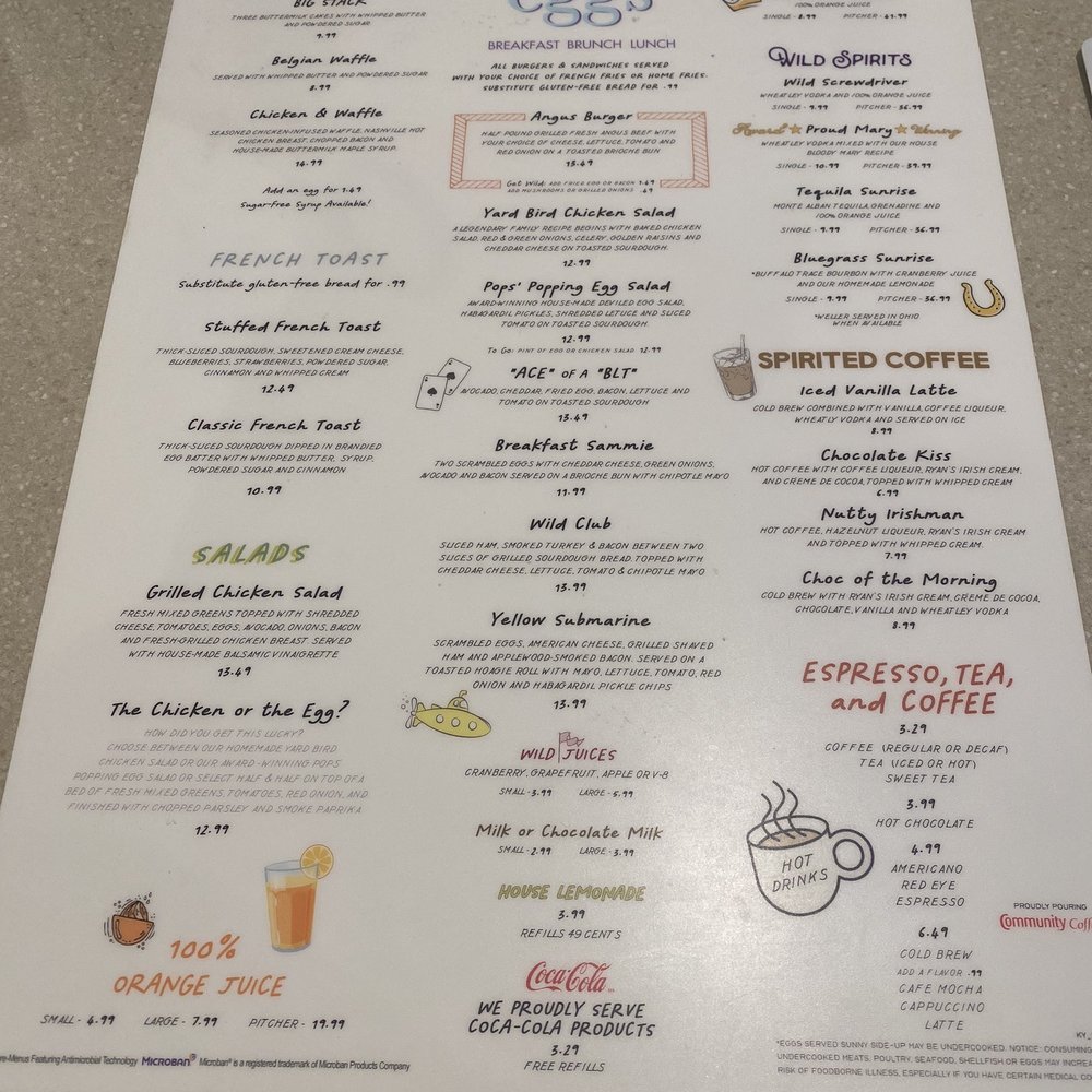 Wild Eggs - Front menu - Breakfast & Brunch Near Me - Carmel, Indiana Wild Eggs - Front menu - Breakfast & Brunch Near Me - Carmel, Indiana