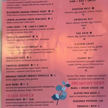 Luna Muna Cafe Bar - Breakfast Menu - Breakfast & Brunch Near Me - Panama City, Florida Luna Muna Cafe Bar - Breakfast Menu - Breakfast & Brunch Near Me - Panama City, Florida