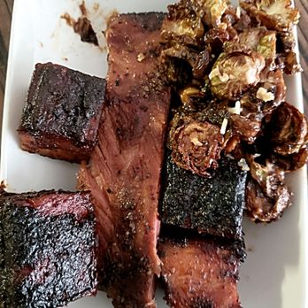 Rollin Smoke BBQ - Pork Belly Burnt Ends, Pork Sparerib, and Boozy Brussels - Barbeque Near Me - Austin, Texas Rollin Smoke BBQ - Pork Belly Burnt Ends, Pork Sparerib, and Boozy Brussels - Barbeque Near Me - Austin, Texas