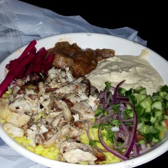 Pita 360 - Chicken shawarma. Rice pilaf. Hummus. Pickle turnip, eggplant, cucumber salad, red onion - Mediterranean Near Me - Gardena, California Pita 360 - Chicken shawarma. Rice pilaf. Hummus. Pickle turnip, eggplant, cucumber salad, red onion - Mediterranean Near Me - Gardena, California