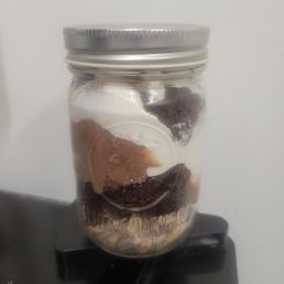 Chocolate Brownie Pudding Jar Dessert  Chocolate brownie, chocolate pudding, Heath bar, and whipped topping
