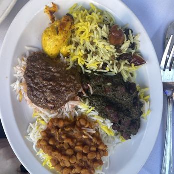 Sadaf - Three vegetarian entrees - Persian/Iranian Near Me - San Diego, California Sadaf - Three vegetarian entrees - Persian/Iranian Near Me - San Diego, California