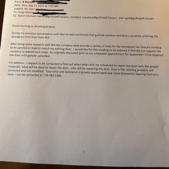 Gulfside Windows, Doors & More - a letter from a customer - Windows Installation Near Me - Tampa, Florida Gulfside Windows, Doors & More - a letter from a customer - Windows Installation Near Me - Tampa, Florida