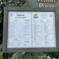 Erie Beach Hotel - Menu for Terrace Room, their rooftop restaurant.