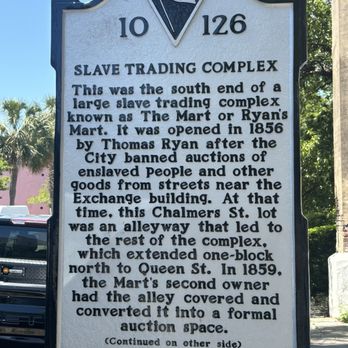 Old Slave Mart Museum - Historical sign in front of slave mart - Art Museums Near Me - Charleston, South Carolina