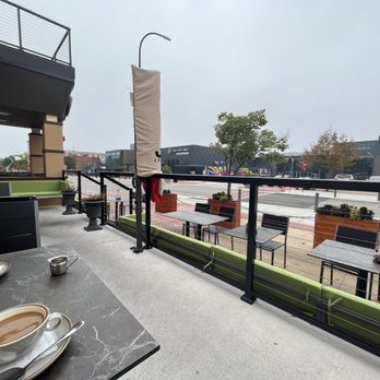 The Early Owl - Patio seating, looking at Western. - Breakfast & Brunch Near Me - Muskegon, Michigan