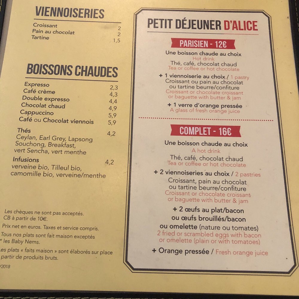 Café Alice - Brasseries Near Me - Paris, 75 Café Alice - Brasseries Near Me - Paris, 75