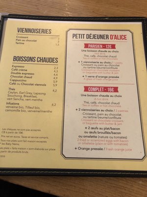 Menu photo 5 Café Alice Paris, 75 Menu photo 5 Café Alice Paris, 75
