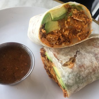 FÃ me Caffe - Breakfast wrap with chorizo and added avocado (or you can sub the avo for chorizo) about $9 - Coffee & Tea Near Me - Phoenix, Arizona FÃ me Caffe - Breakfast wrap with chorizo and added avocado (or you can sub the avo for chorizo) about $9 - Coffee & Tea Near Me - Phoenix, Arizona