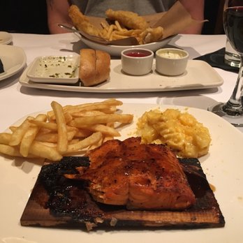 Bonefish Grill - Salmon with bourbon glaze, fries and potatoes au gratin. Bang bang shrimp. - New American Near Me - Marysville, Washington Bonefish Grill - Salmon with bourbon glaze, fries and potatoes au gratin. Bang bang shrimp. - New American Near Me - Marysville, Washington