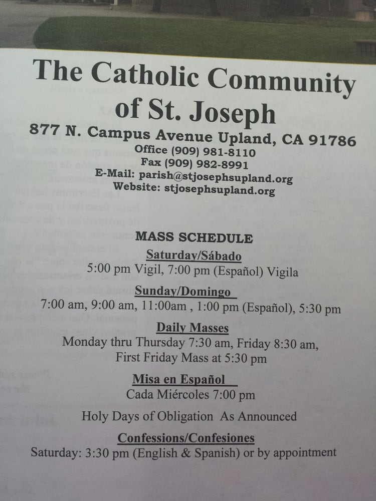 ST JOSEPH’S CATHOLIC CHURCH UPLAND 905 N Campus Ave, Upland, CA Yelp