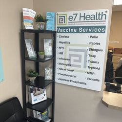 e7 Health - Service available. Same day appointment - easy in and out - about an hour for three vaccinations