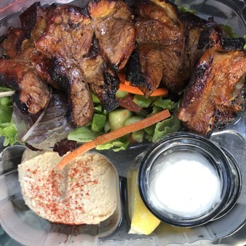 Sotta - Lamb chops with 2 sides (hummus and mushrooms not shown - I ate it first) - Mediterranean Near Me - Burbank, California Sotta - Lamb chops with 2 sides (hummus and mushrooms not shown - I ate it first) - Mediterranean Near Me - Burbank, California
