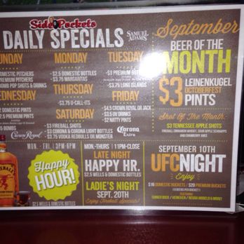 Side Pockets - Daily specials - Pool Halls Near Me - Wichita, Kansas